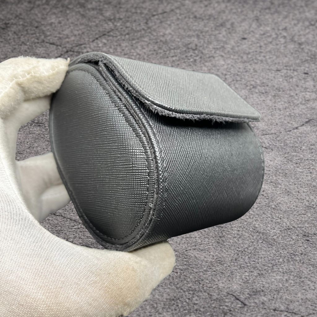 Écrin de Voyage Luxe – Cuir Noir Texturé (1 Montre)