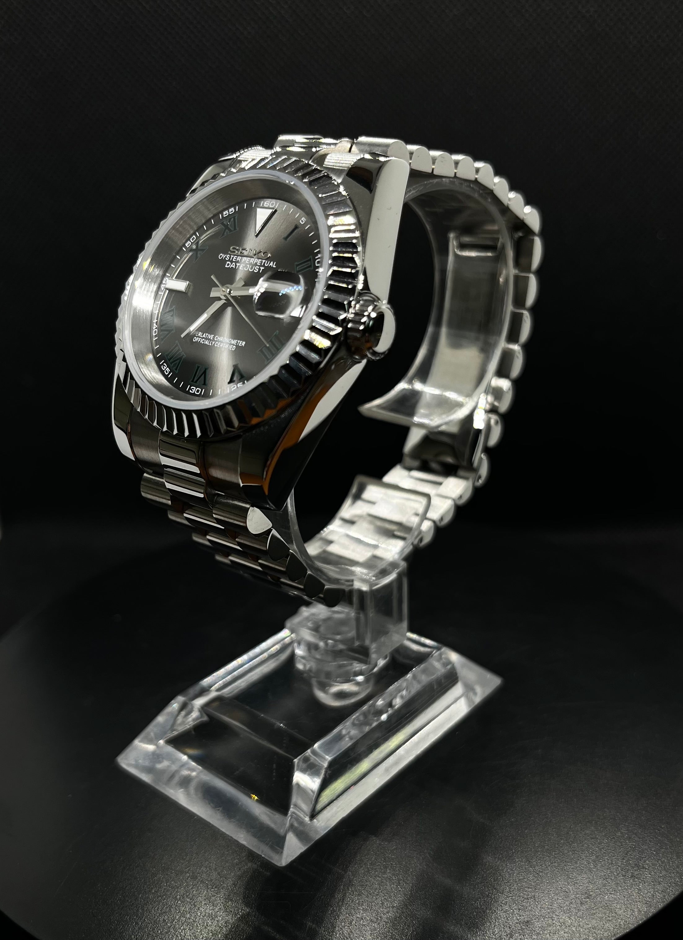 Datejust – Gris Rhodium (Chiffres Romains)