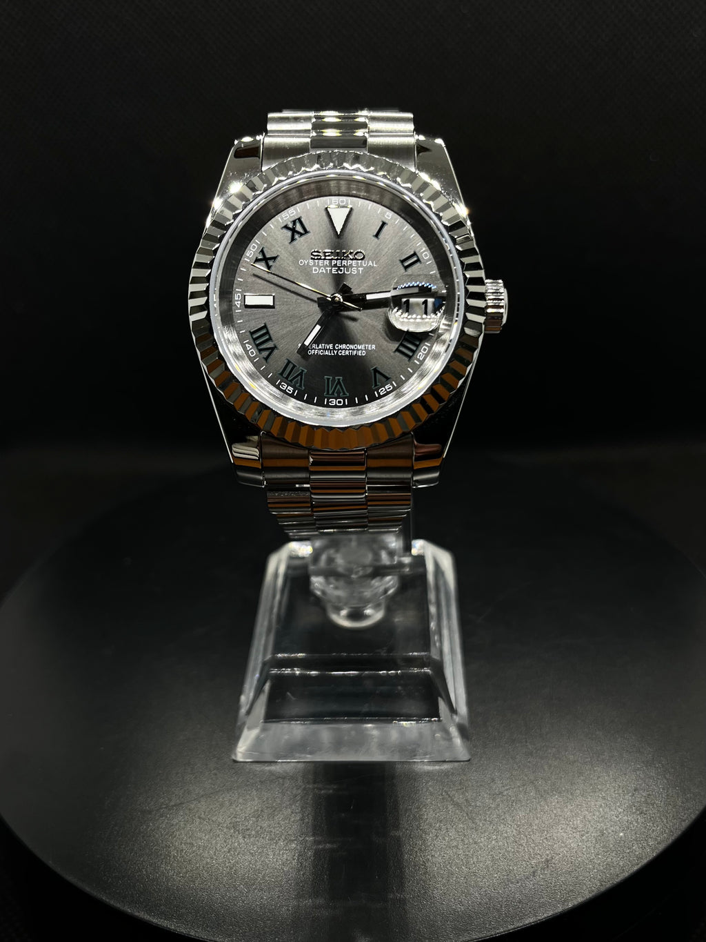 Datejust – Gris Rhodium (Chiffres Romains)