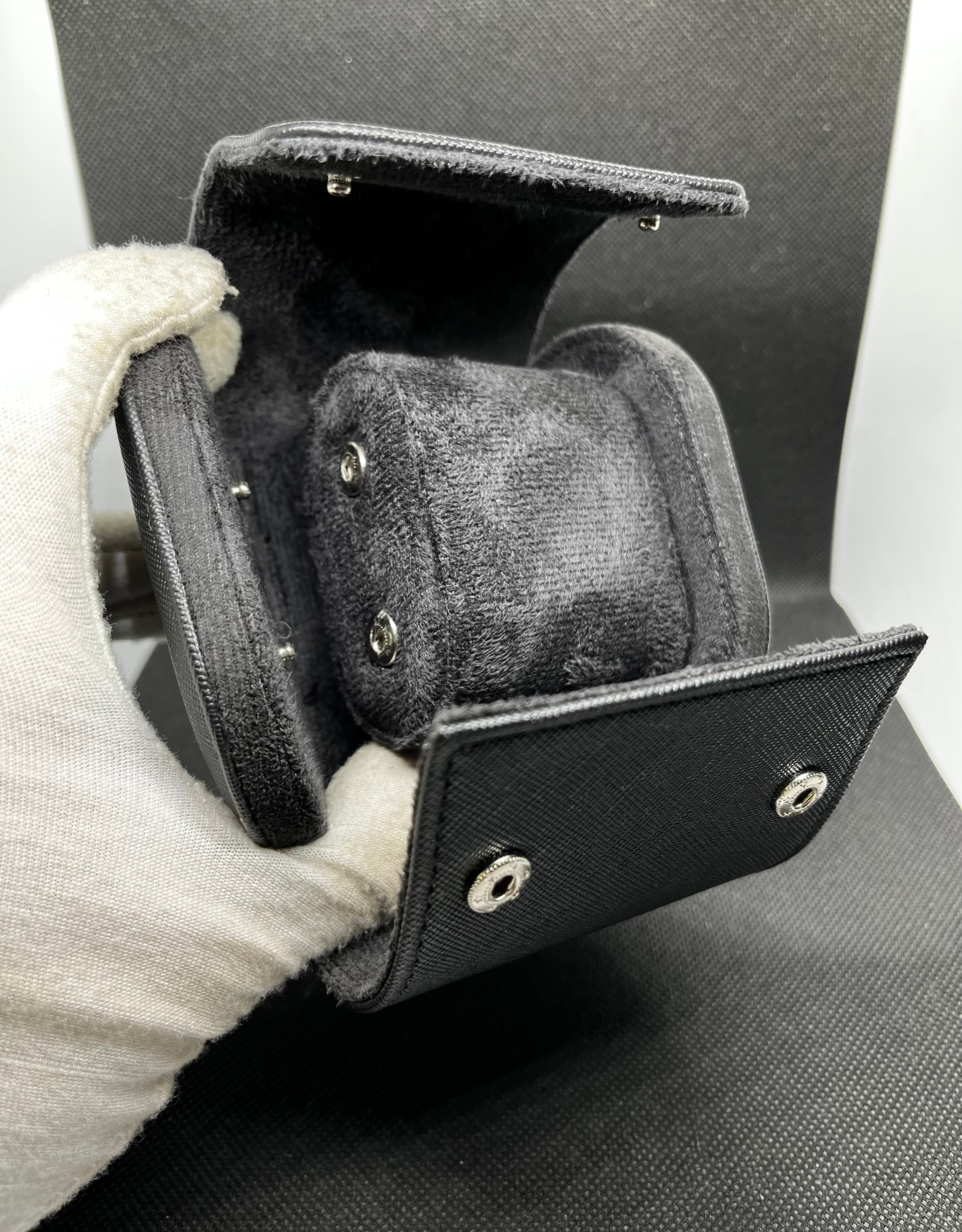 Écrin de Voyage Luxe – Cuir Noir Texturé (1 Montre)