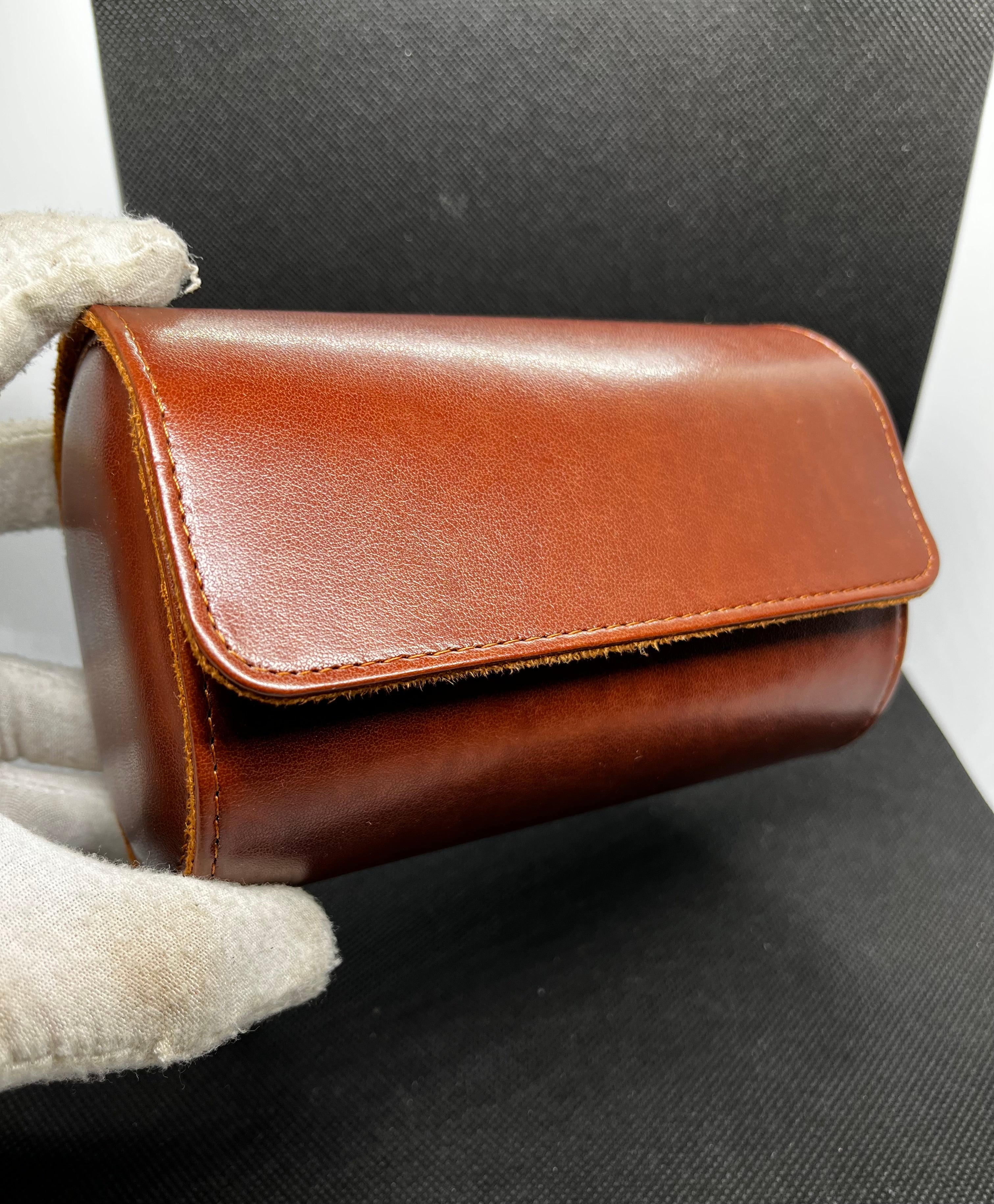 Coffret de Voyage Luxe – Cuir Cognac (2 Montres)