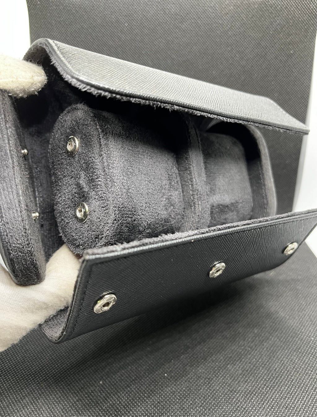 Écrin de Voyage Luxe – Cuir Noir (2 Montres)