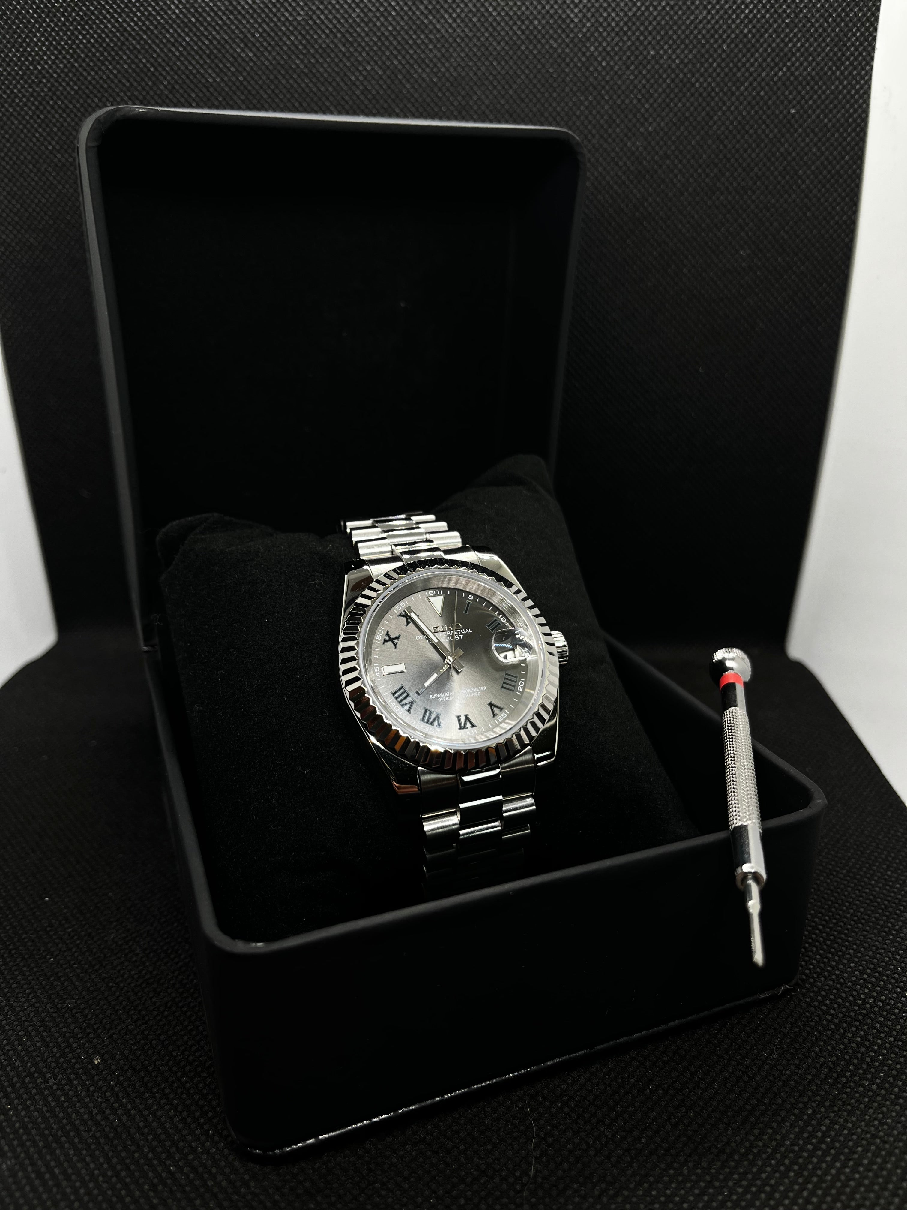 Datejust – Gris Rhodium (Chiffres Romains)