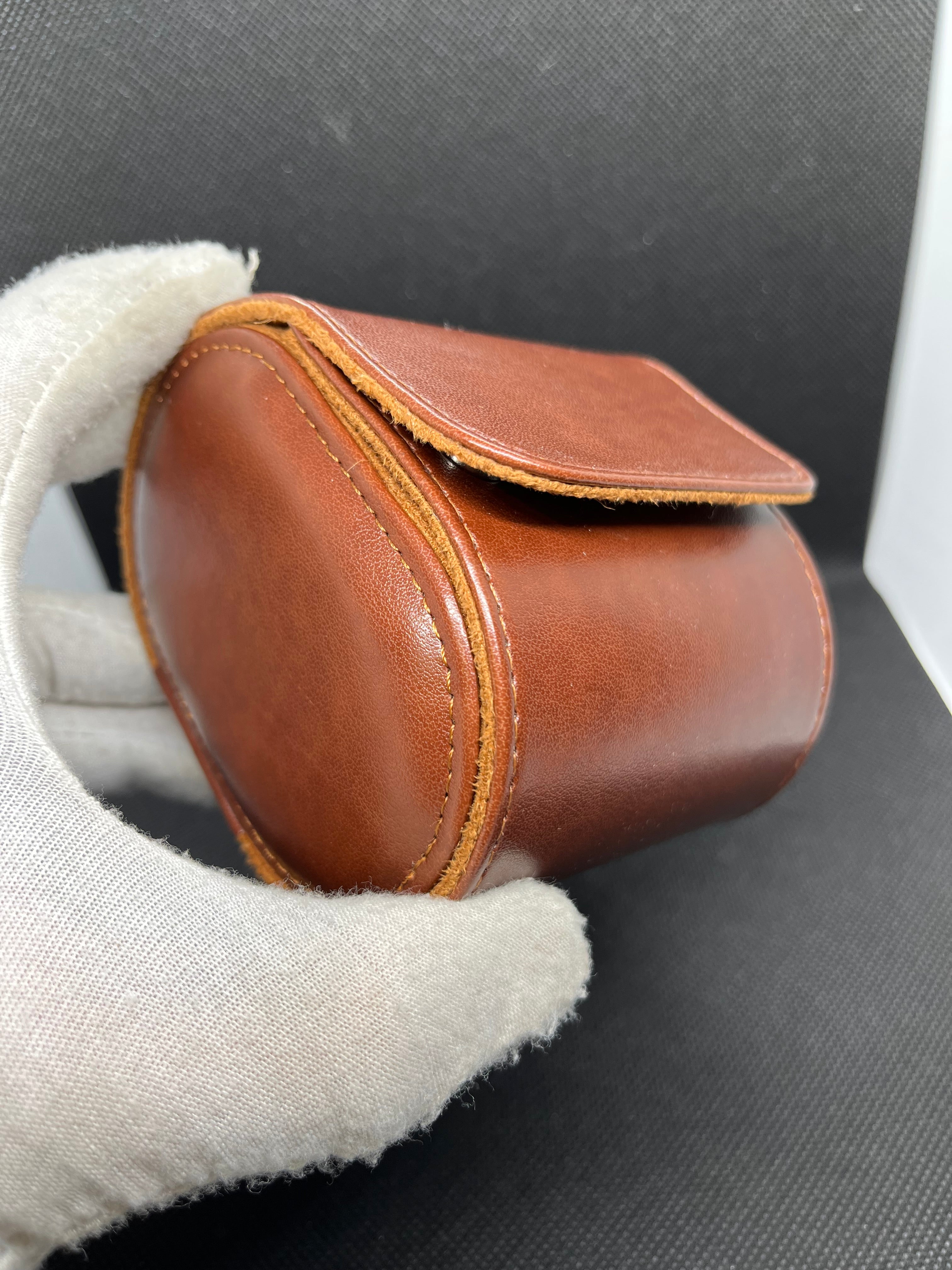 Écrin de Voyage Luxe – Cuir Cognac (1 Montre)