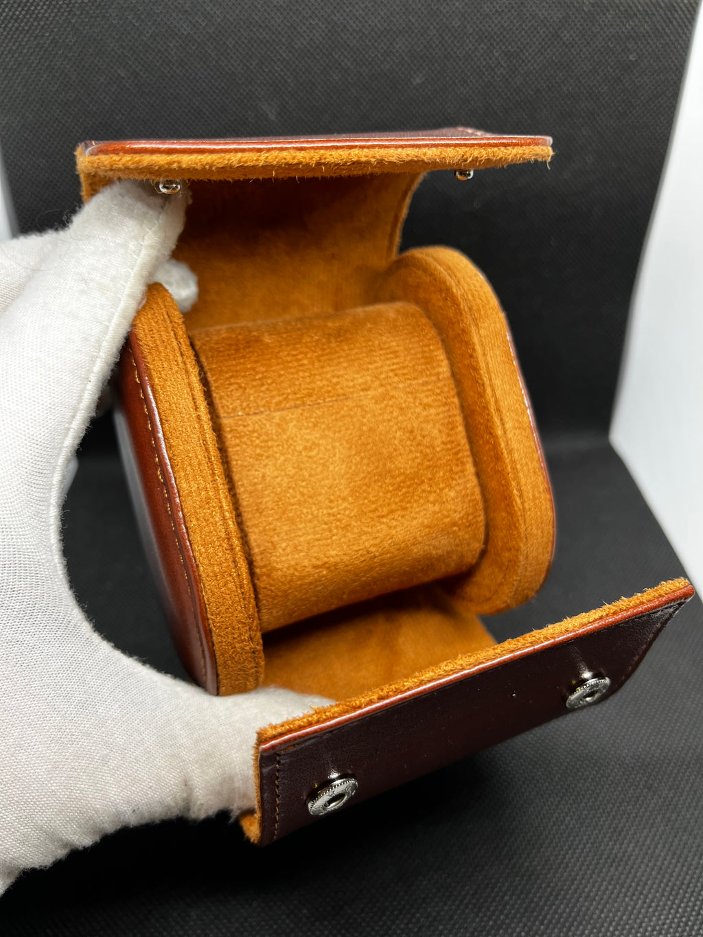 Écrin de Voyage Luxe – Cuir Cognac (1 Montre)