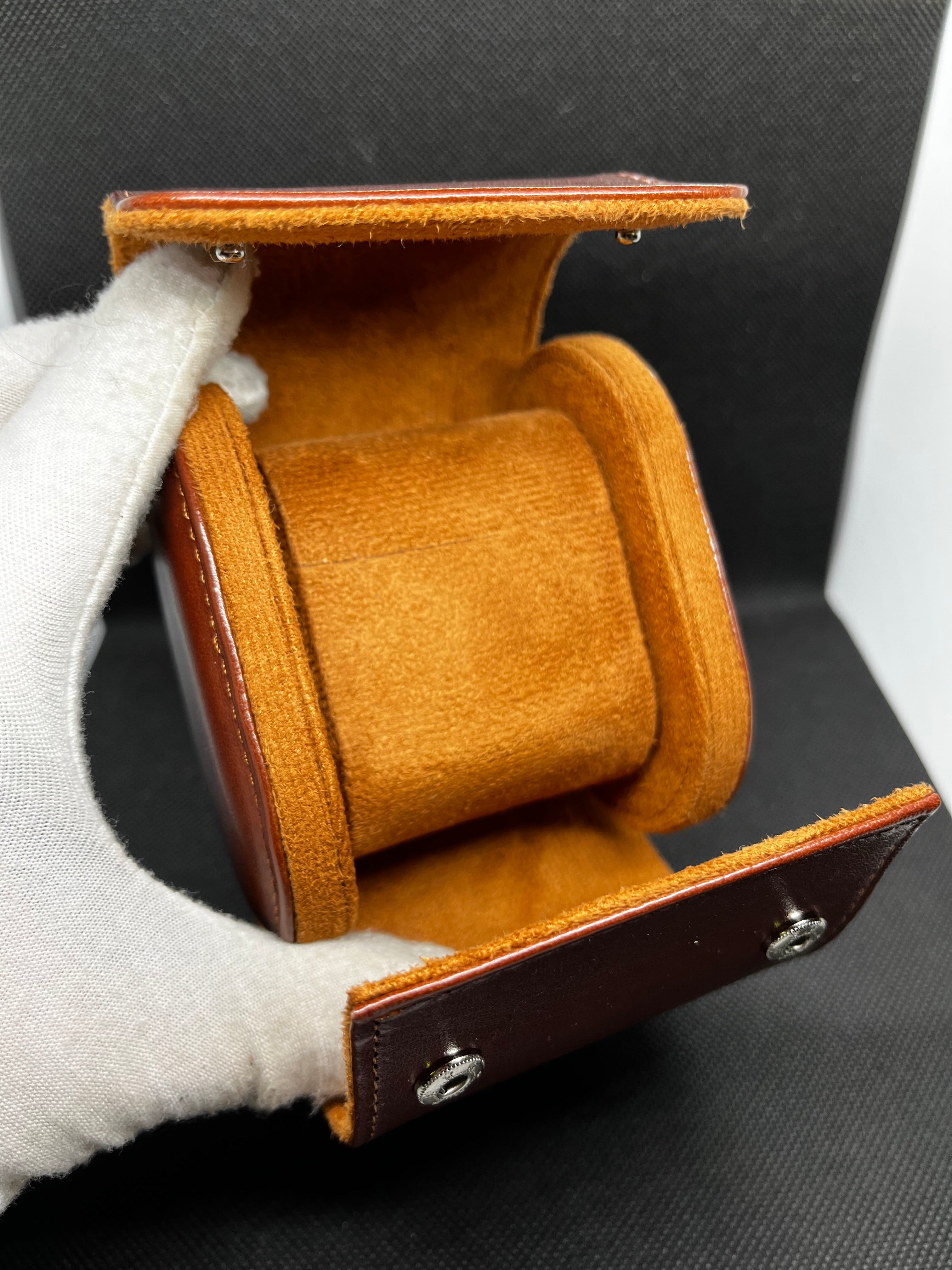 Écrin de Voyage Luxe – Cuir Cognac (1 Montre)