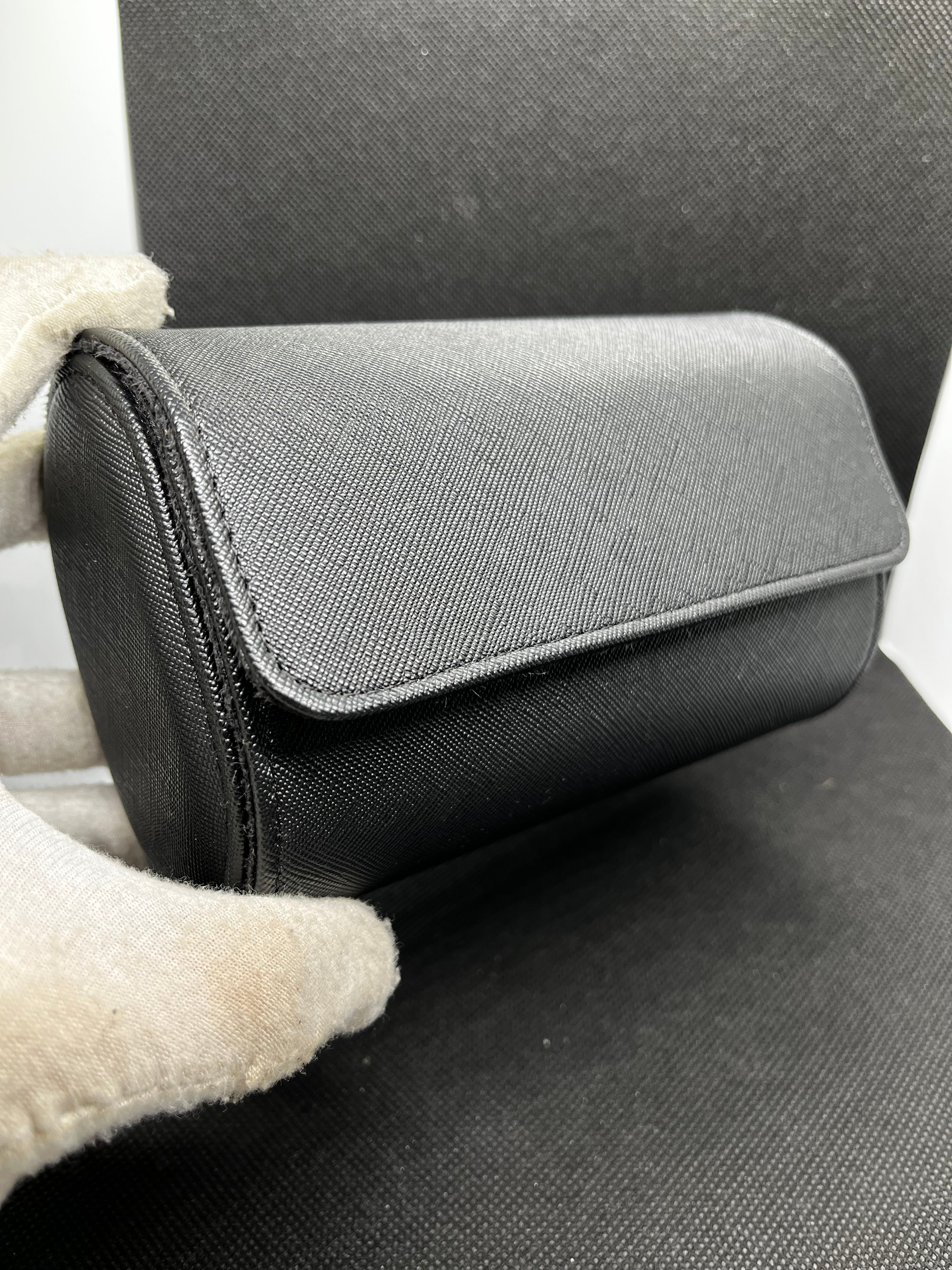 Écrin de Voyage Luxe – Cuir Noir (2 Montres)