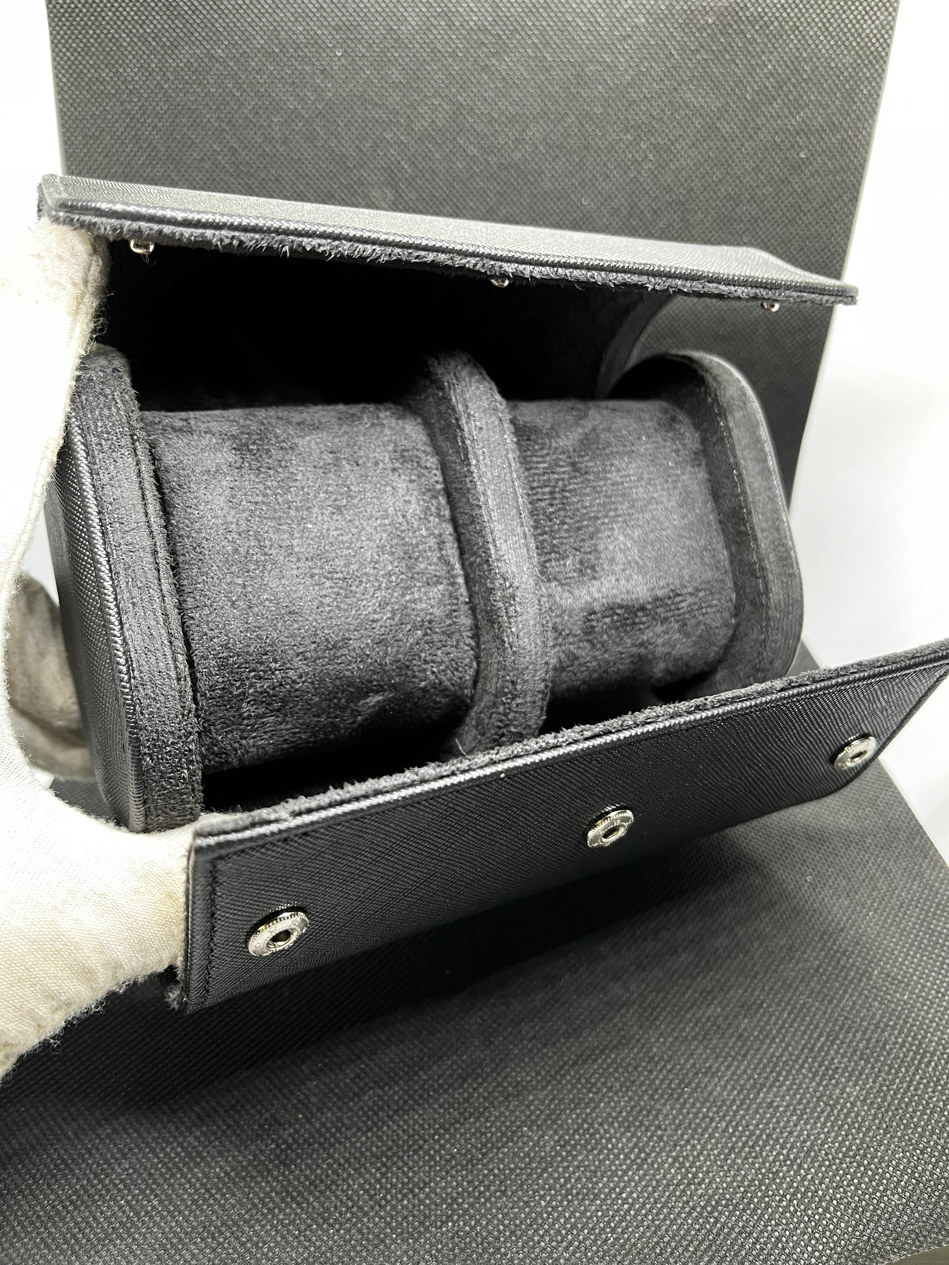 Écrin de Voyage Luxe – Cuir Noir (2 Montres)