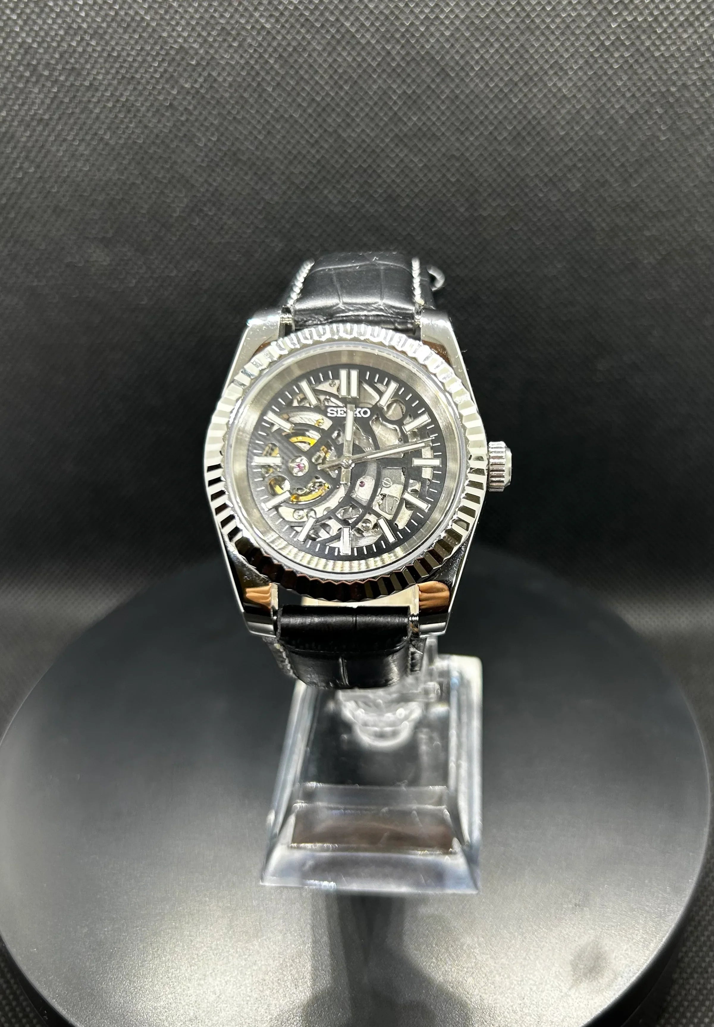 Datejust – Skeleton Noir (Bracelet Cuir)