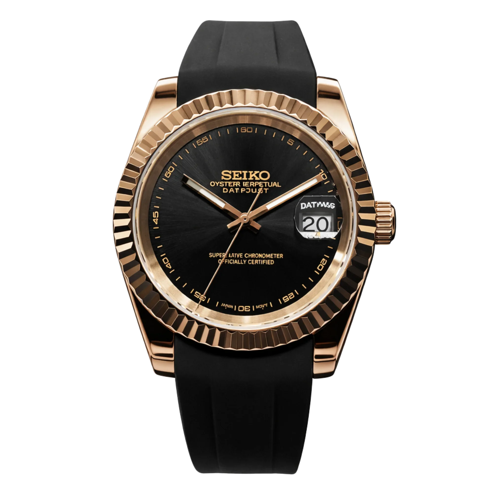 Datejust – Noir Gold (Bracelet Caoutchouc)